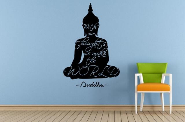 Buddha Quote World Saying Phrase Namaste Yoga Wisdom Window Or Wall Car Vinyl Peal & Stick Removable Sticker Decal L1497 - image 1