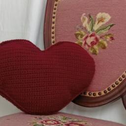 Crochet Heart Accent Pillow - thumbnail 2
