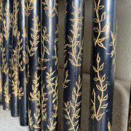 Gold Leaf Engraved Taper Candles - thumbnail 4