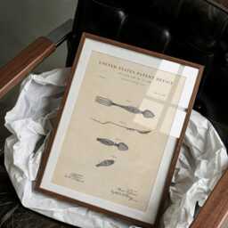 Spork Patent Print Hand-Painted Watercolor Cook Chef Art Print - thumbnail 2