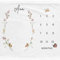 Personalised Girl Milestone Blanket Custom Baby Monthly Gift - thumbnail 3
