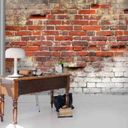 3D Red Brick Wallpaper, Dirty Paint Wall Mural, Peel & Stick - thumbnail 3