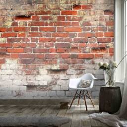 3D Red Brick Wallpaper, Dirty Paint Wall Mural, Peel & Stick - thumbnail 2