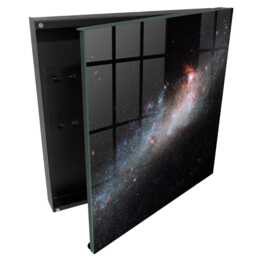 Galactic Mystery Wall Mounted Key Cabinet, Black Box For Wall, Abstract Cosmos, Space Lovers - thumbnail 1