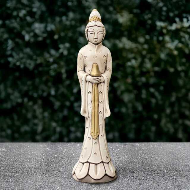 Outdoor Chinese Woman Sculpture Concrete Elegant Oriental Lady Statue Stone Ornament Cement Buddha Decoration Handmade Asian Art - image 1