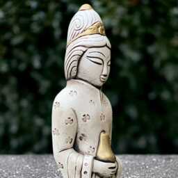 Outdoor Chinese Woman Sculpture Concrete Elegant Oriental Lady Statue Stone Ornament Cement Buddha Decoration Handmade Asian Art - thumbnail 3