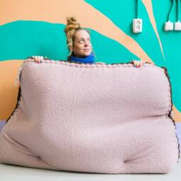 Pre-Order Teddy Floof For People - Escape Den Cuddle Cave Dog Bed Humans Floor Pillow Lounge People Pocket - thumbnail 3