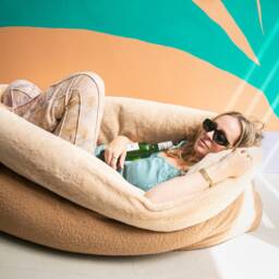 Pre-Order Teddy Floof For People - Escape Den Cuddle Cave Dog Bed Humans Floor Pillow Lounge People Pocket - thumbnail 2