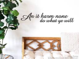 Wiccan Rede Vinyl Wall Art, Pagan Decal, An It Harm None, Witches Decor - thumbnail 1