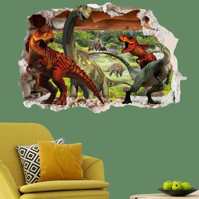 Jungle Forest Dinosaurs Wall Sticker Mural Poster Decal Room Office Nursery Decor Id632 - image 1