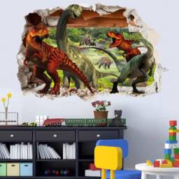 Jungle Forest Dinosaurs Wall Sticker Mural Poster Decal Room Office Nursery Decor Id632 - thumbnail 3