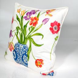Painter's Garden Floral Pillow Cover Sanderson Fabric, 24x24 - thumbnail 2