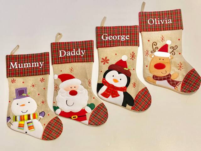 Luxury Personalised Christmas Stocking - Family Stockings, Four Designs Available - image 1