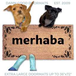 Turkish Merhaba Welcome Doormat Custom Eco Friendly Outdoor Mat Doormatt New House Gift - thumbnail 1