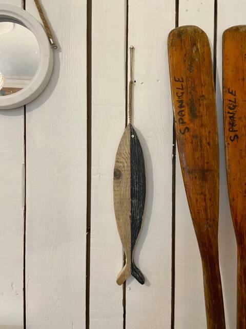 Seconds - Sale Handcrafted Wooden Hanging Fish Wood Ornament Wall - image 1