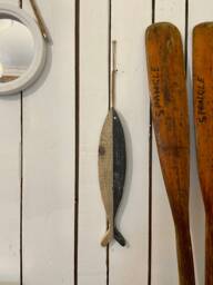 Seconds - Sale Handcrafted Wooden Hanging Fish Wood Ornament Wall - thumbnail 1