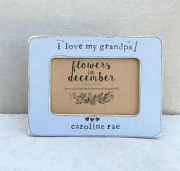 Personalized Grandpa Picture Frame Hand Stamped Vintage Style - thumbnail 1