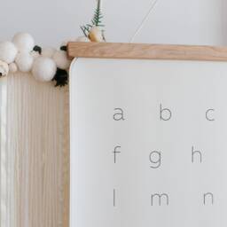 Lowercase Letters, Alphabet Hanging Canvas, Nursery Wall Hanging, Poster - thumbnail 3