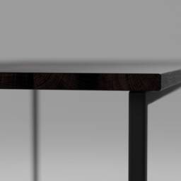 Minimalist Natural Oak Dining/Writing Table Basic Black. Top-Quality Black Steel Frame. Solid Wood Dark Desk. Scandinavian Style Furniture - thumbnail 2