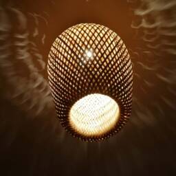 Hand Woven Bamboo Flush Mount Light Fixture - thumbnail 3