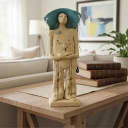 Handmade Jewish Male Figure Ceramic Sculpture, Judaic Art, Bar Mitzvah Gift