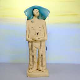 Handmade Jewish Male Figure Ceramic Sculpture, Judaic Art, Bar Mitzvah Gift - thumbnail 2