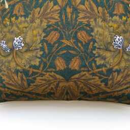 William Morris Honeysuckle & Tulip, Arts Crafts Mid 70S Dark Green, Brown Beige Cushion Cover, Throw Pillow Homeware Decor - thumbnail 3