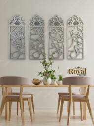 Qul Calligraphy, Islamic Wall Art, Mdf Wood Decor, Set Of 4 - thumbnail 1