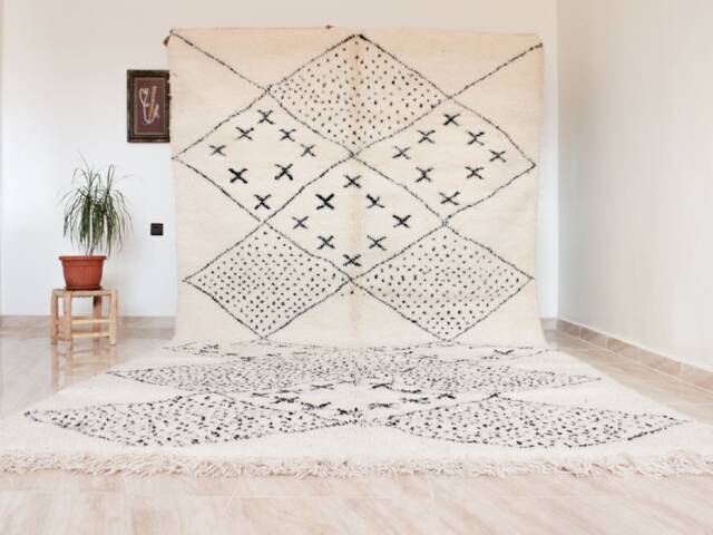 Authentic Moroccan Rug, Custom Beni Ourain Handmade Soft Wool Azilal Carpet, New Design Colorful Rug Handwoven By Moroccan Berber - image 1