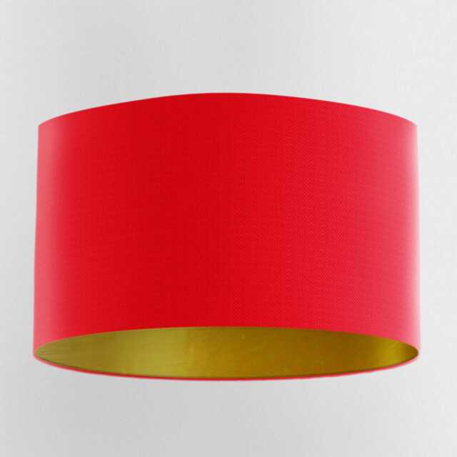 Red Lampshade With Brushed Gold Lining & 100% Cotton Fabric, Handmade Lampshades, Table Lampshades - image 1