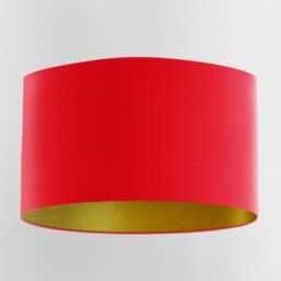 Red Lampshade With Brushed Gold Lining & 100% Cotton Fabric, Handmade Lampshades, Table Lampshades - thumbnail 1