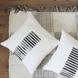 Black & White Japandi Decor Pillow Cover - Minimalist Rustic Design By Linenspace - 0139 - thumbnail 2