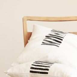 Black & White Japandi Decor Pillow Cover - Minimalist Rustic Design By Linenspace - 0139 - thumbnail 4