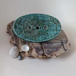 Ceramic Soap Dish With An Embossed Fossil Design - thumbnail 3