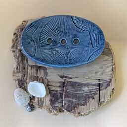 Ceramic Soap Dish With An Embossed Fossil Design - thumbnail 4