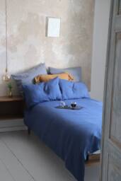 Blue Linen Bedding Set, Duvet Cover & Pillowcases, Stonewashed - thumbnail 1