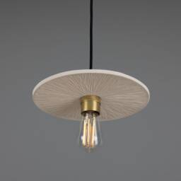 Bog Oak Organic Ceramic Disc Pendant Light Matte White Striped 11 - thumbnail 2
