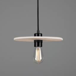 Bog Oak Organic Ceramic Disc Pendant Light Matte White Striped 11 - thumbnail 4