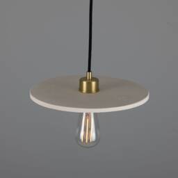Bog Oak Organic Ceramic Disc Pendant Light Matte White Striped 11 - thumbnail 3