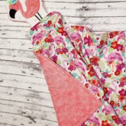 Flamingo Lovey, Baby Blanket, Lovey Personalized Security Cuddle Blanket - thumbnail 2