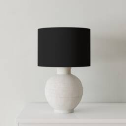 Velvet Lampshade - Black With White Lining, Handmade Lampshades, Table Lamp Shade - thumbnail 2