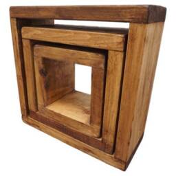 Nesting Tables - Reclaimed Timber Style Solid Wood Furniture - thumbnail 3