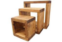 Nesting Tables - Reclaimed Timber Style Solid Wood Furniture - thumbnail 1