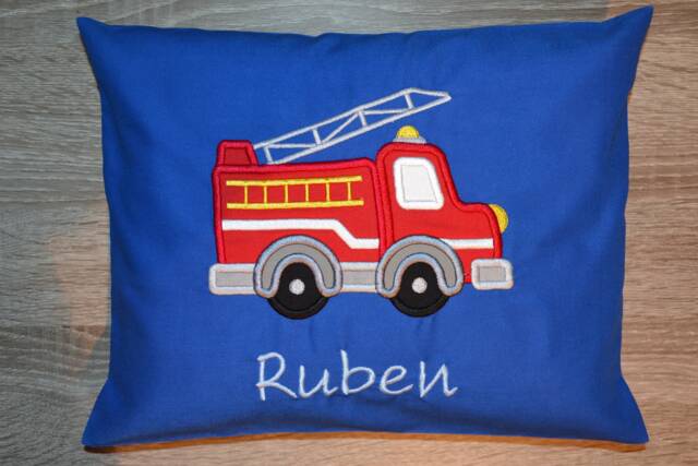 Fire Brigade Pillow, Fire Engine Children's Truck Handmade - image 1