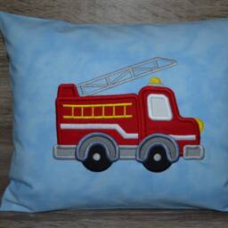 Fire Brigade Pillow, Fire Engine Children's Truck Handmade - thumbnail 4