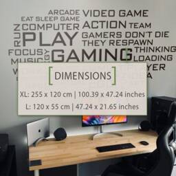 Gaming Word Cloud Wall Decal, Gamer Room Decor, Battlestation Vinyl Sticker - thumbnail 2