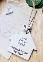 Our First Home Address Personalised 2025 Gift, Street Name Clay Keepsake, New House Move Plaque, Housewarming Together - thumbnail 1