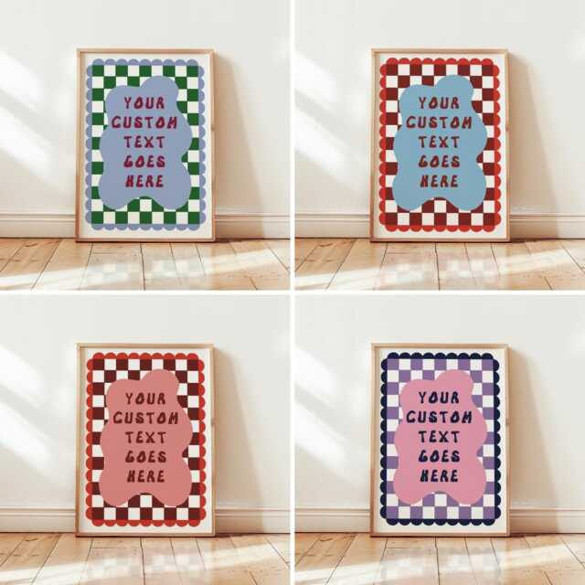 Custom Art Print Gift Typography Personalised Quote Wall Print, Colorful Hand Drawn Design Unframed - image 1