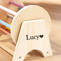 Personalized Wooden Baby Spinning Drum, Custom Montessori Sensory Toy Rainbow Spinner, Educational Colorful Toy, Gift - thumbnail 3