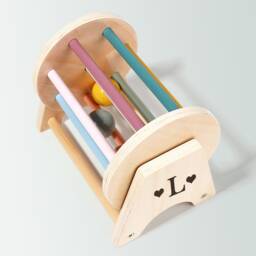 Personalized Wooden Baby Spinning Drum, Custom Montessori Sensory Toy Rainbow Spinner, Educational Colorful Toy, Gift - thumbnail 4